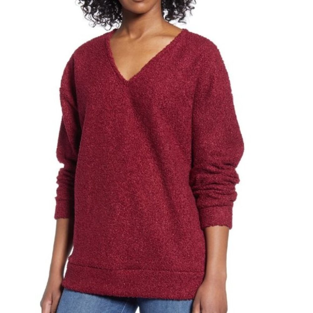 Caslon Faux Shearling Teddy Sweater
